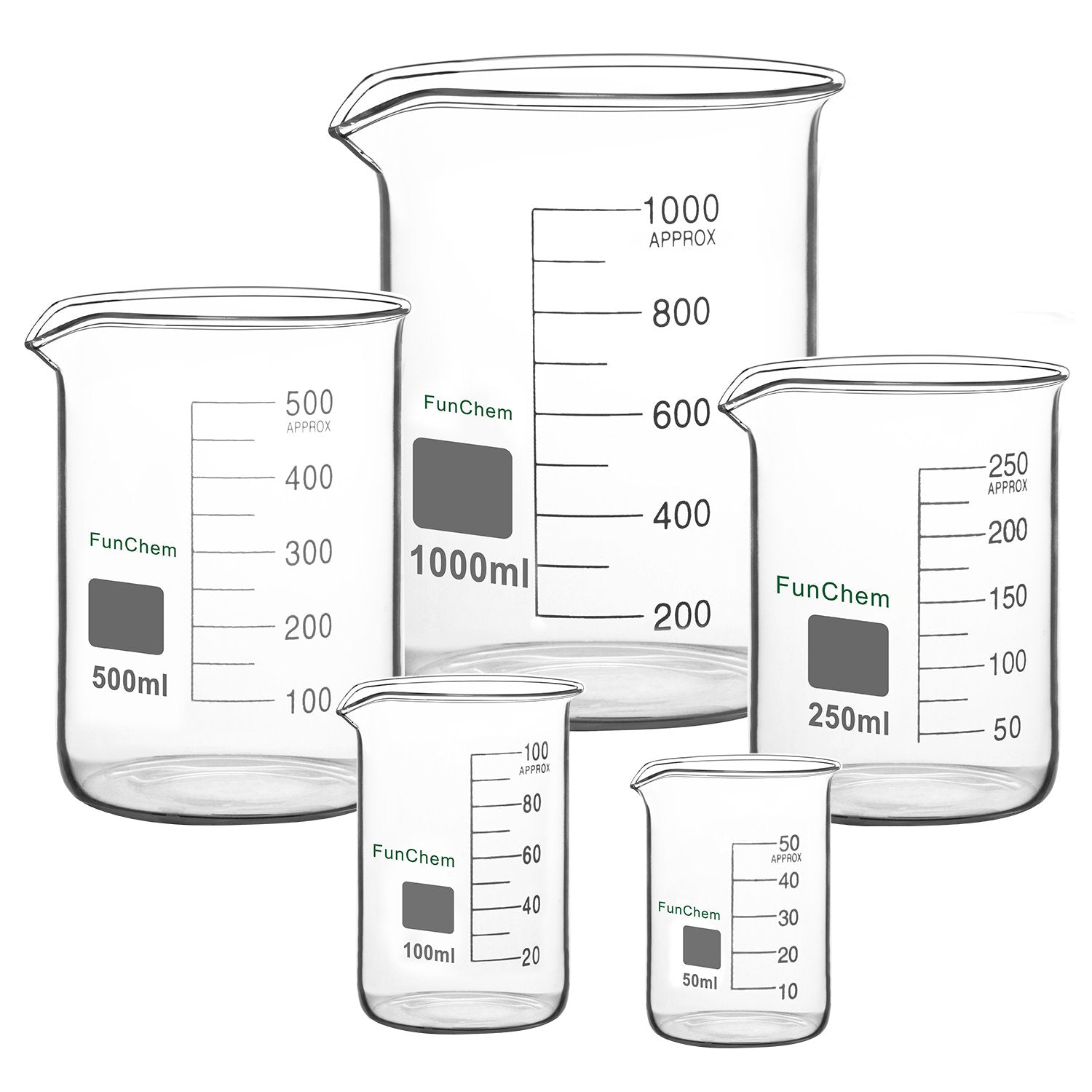 Borosilicate Glass Beakers | Heat-Resistant Lab Glassware | FunChem