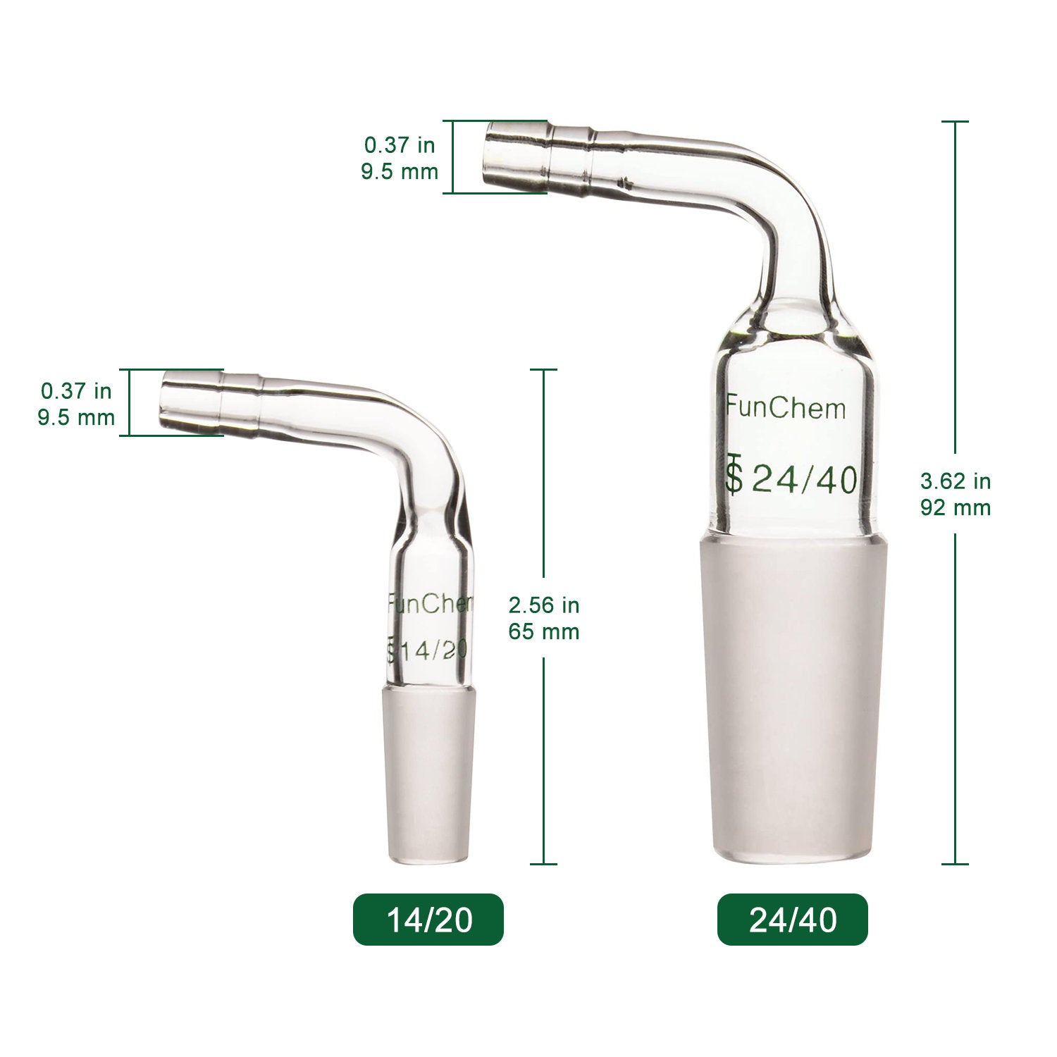Glass Bent Inlet Hose Adapter