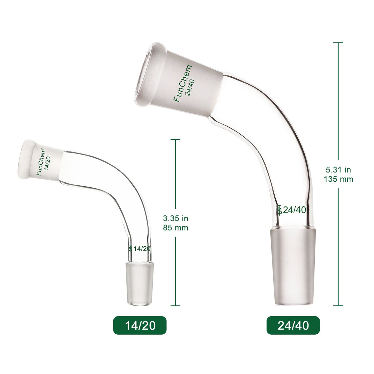 105 Degree Bent Glass Distilling Adapter