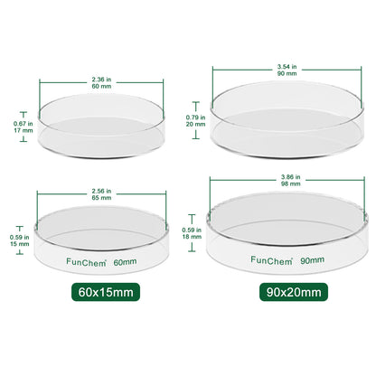 Glass Petri Dishes  with Clear Lid