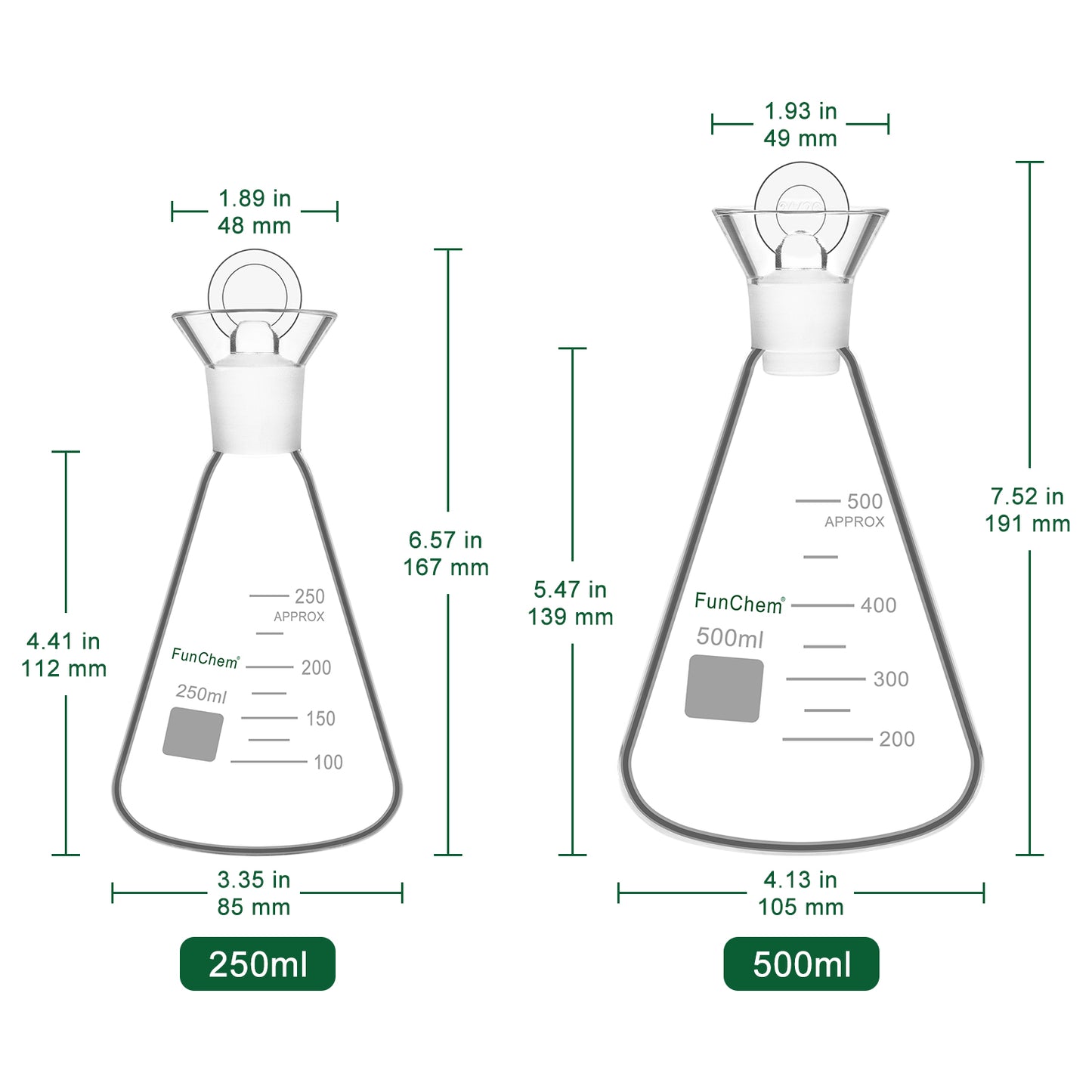 Iodine Flask with Stopper, 250-500 ml