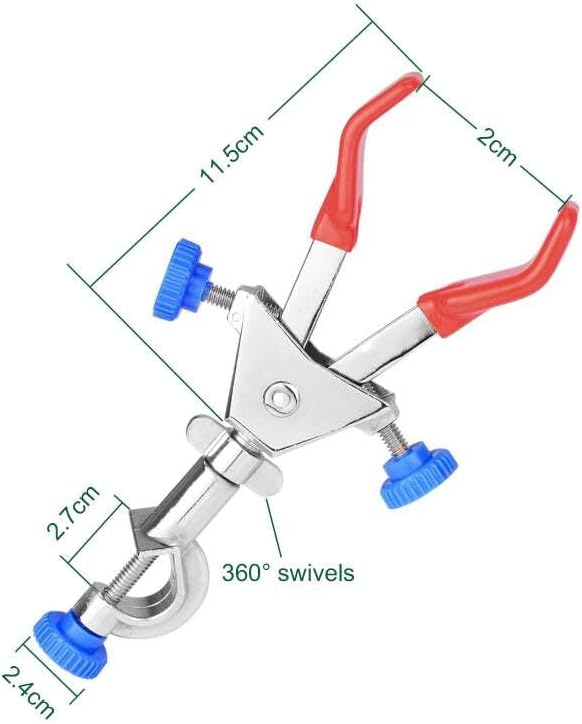2 Prong Dual Adjust Swivel Clamp, Rubber Coated, Boss Head