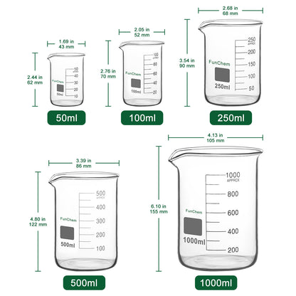 Glass Measuring Beaker Set