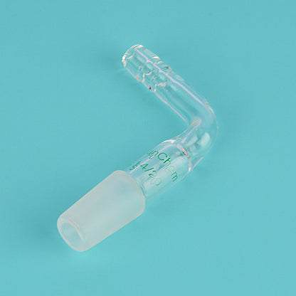 Glass Bent Inlet Hose Adapter, Male Glass Joint