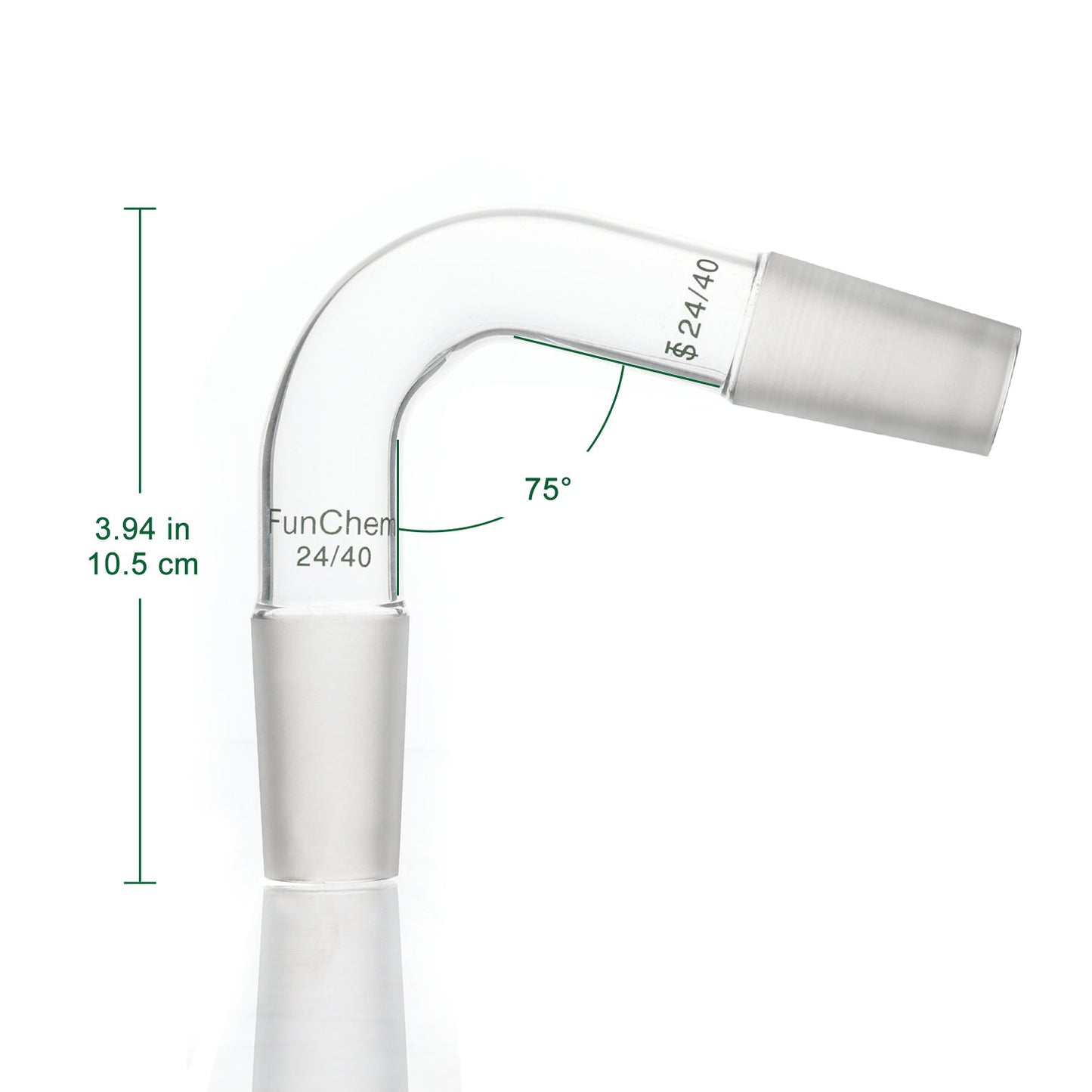 Bent Glass Distilling Adapter, 75 Degree