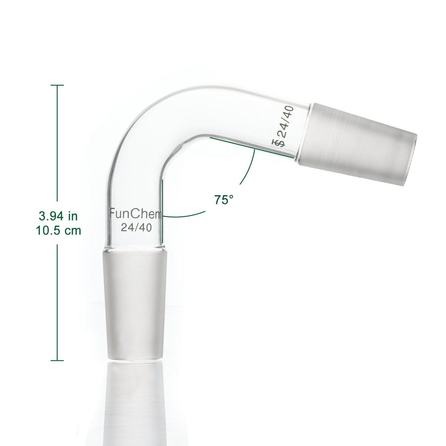 Bent Glass Distilling Adapter, 75 Degree