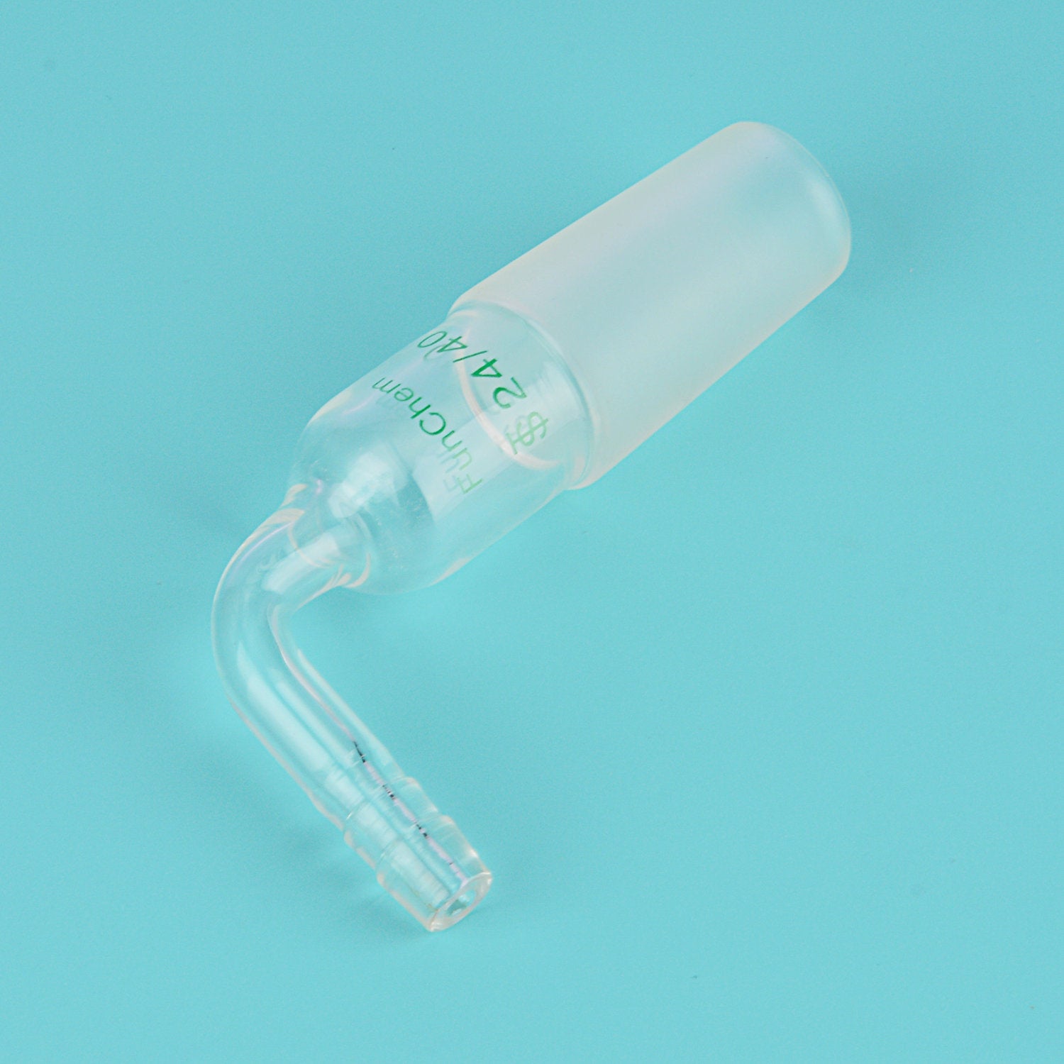 Glass Bent Inlet Hose Adapter, Male Glass Joint