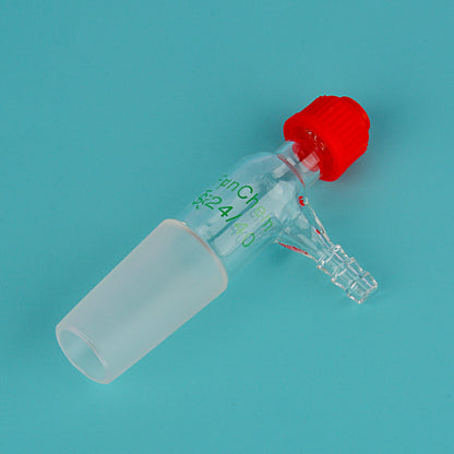 Glass Inlet Thermometer Adapter with Hose Connection and Compression Cap