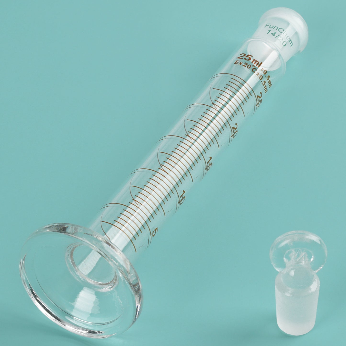 Measuring Cylinder with Glass Stopper, 25-100 ml