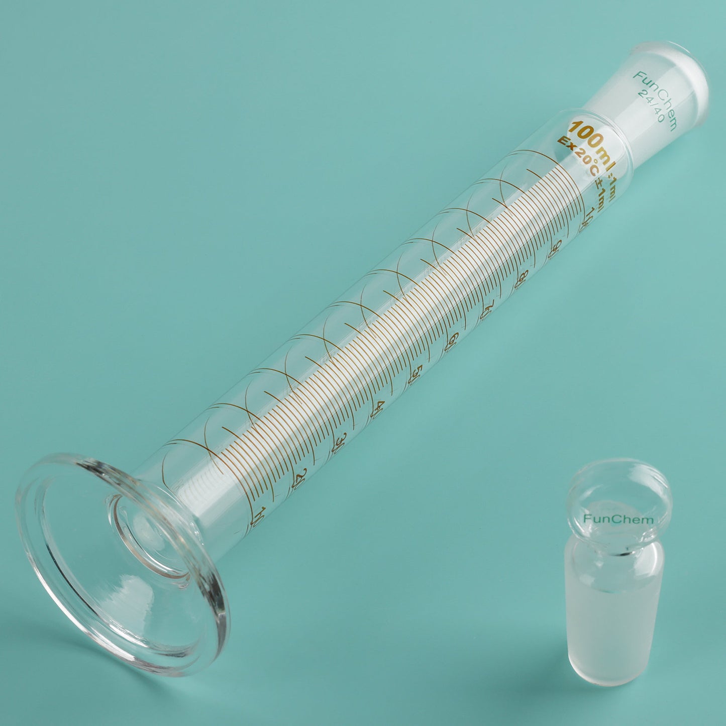 Measuring Cylinder with Glass Stopper, 25-100 ml