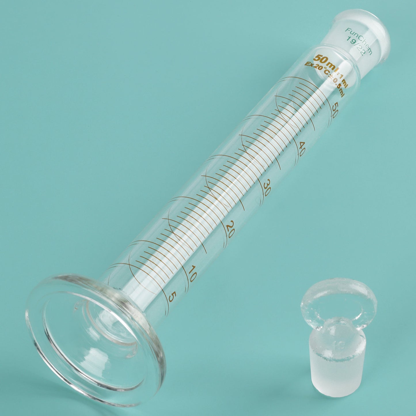 Measuring Cylinder with Glass Stopper, 25-100 ml