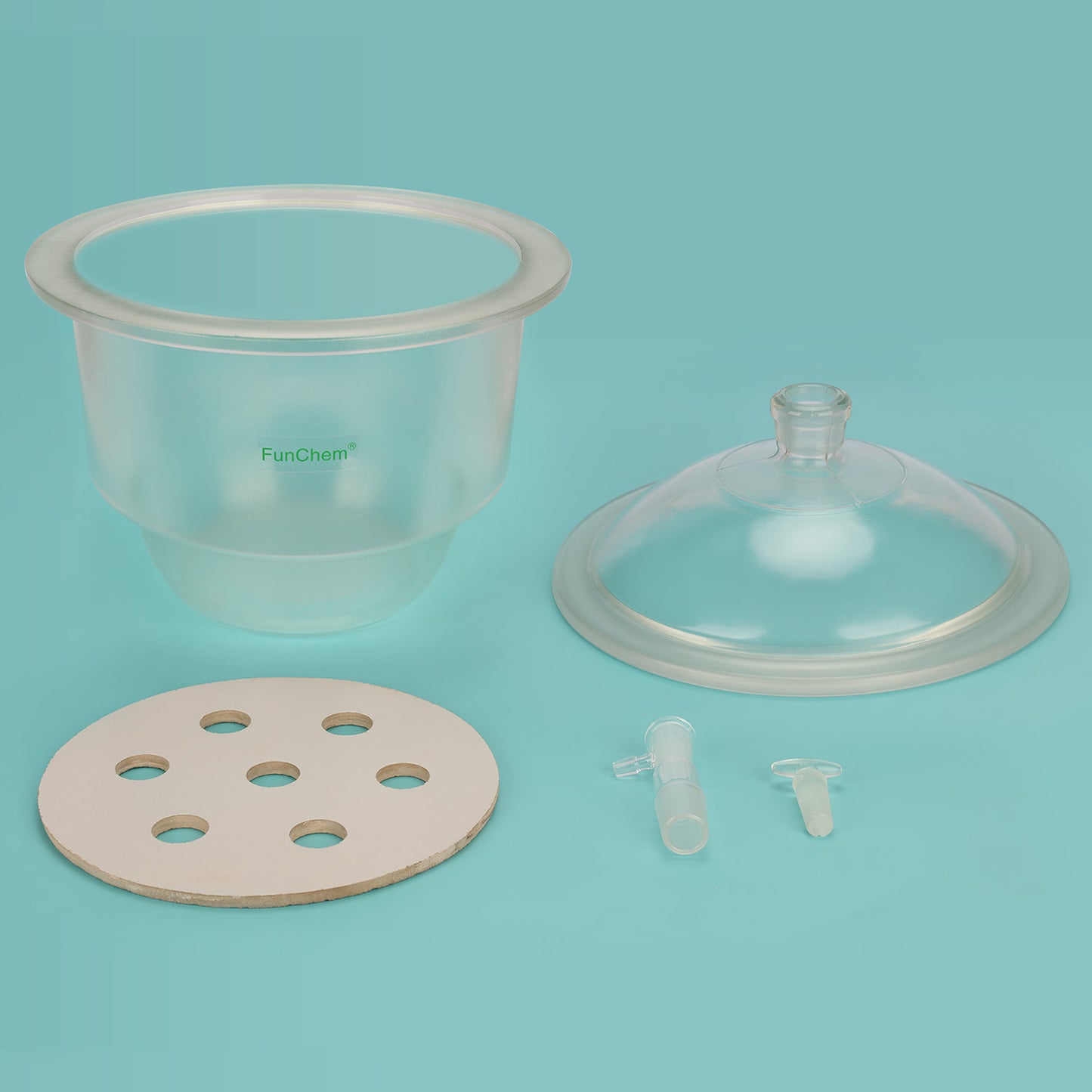 Glass Lab Vacuum Desiccator, Plate and Knob Cover