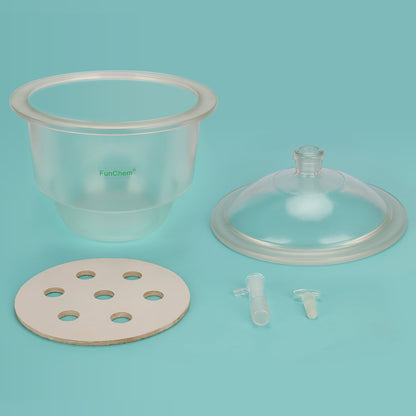 Glass Lab Vacuum Desiccator, Plate and Knob Cover