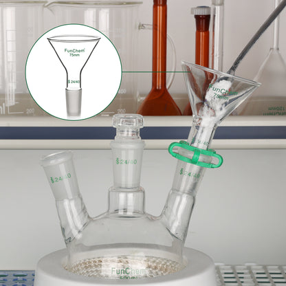 Glass Short Stem Powder Filter Funnel with 24/40 Inner Joint