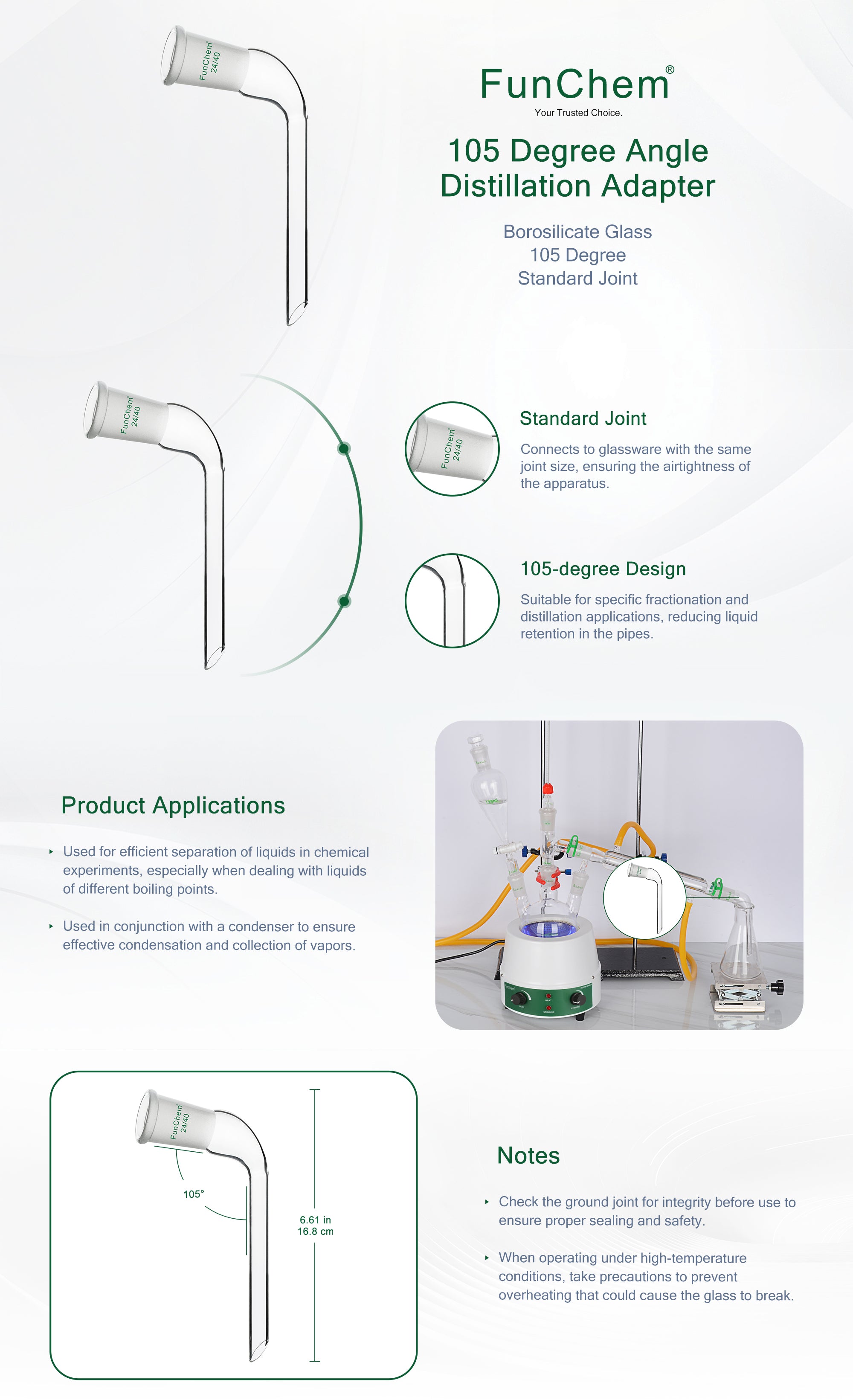 105 Degree Bent Distillation Adapter