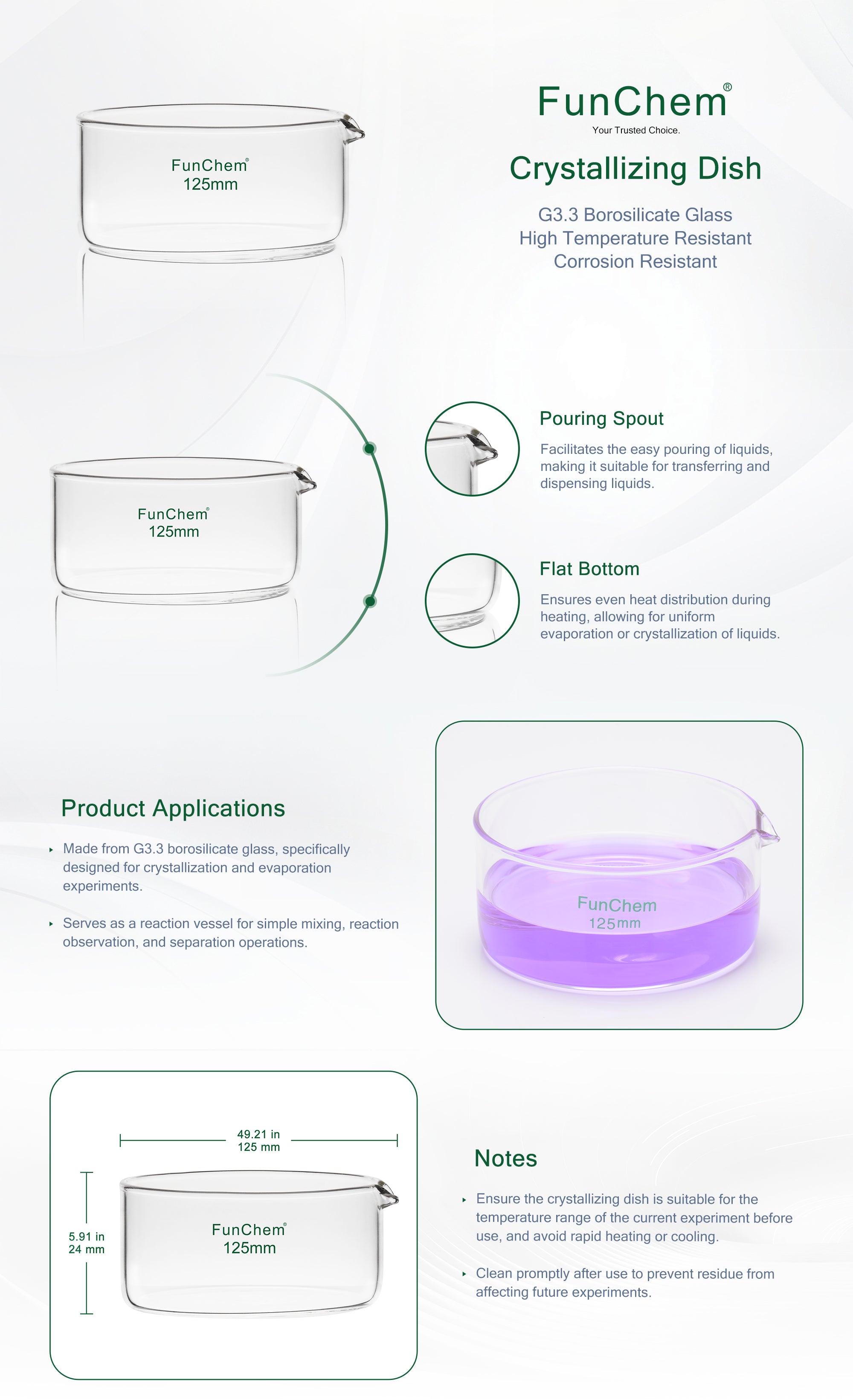 Crystallizing Dish with Spout