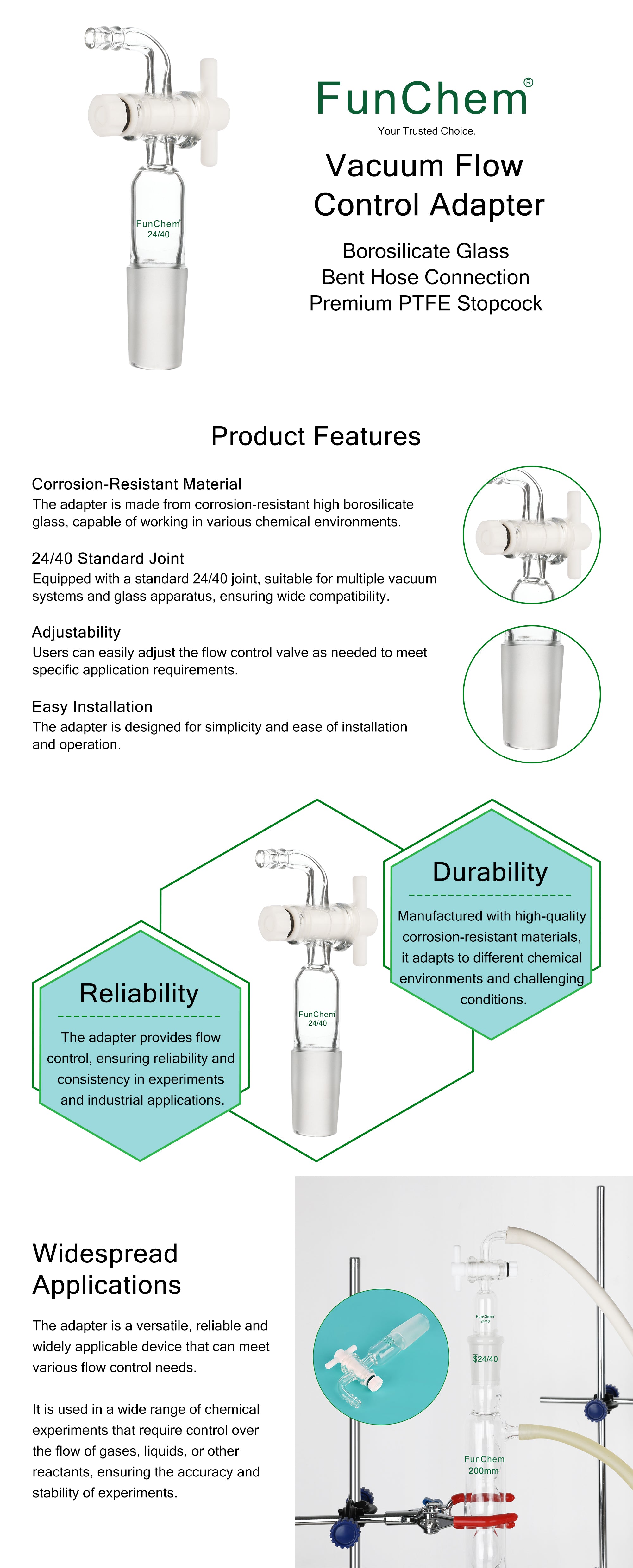 Elbow vacuum flow control adapter