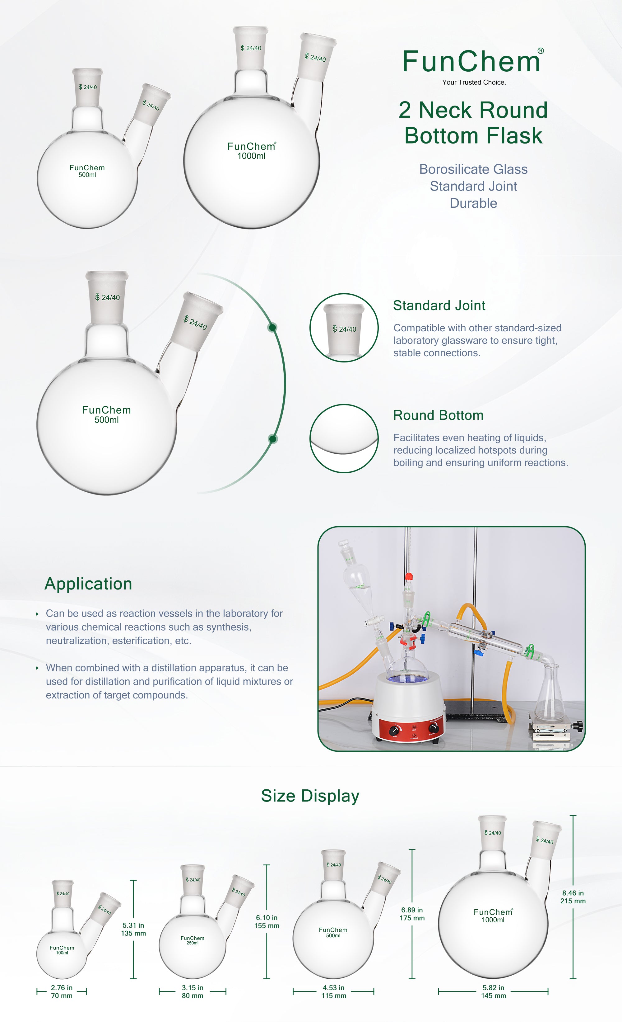 2 Neck Round Bottom Flask