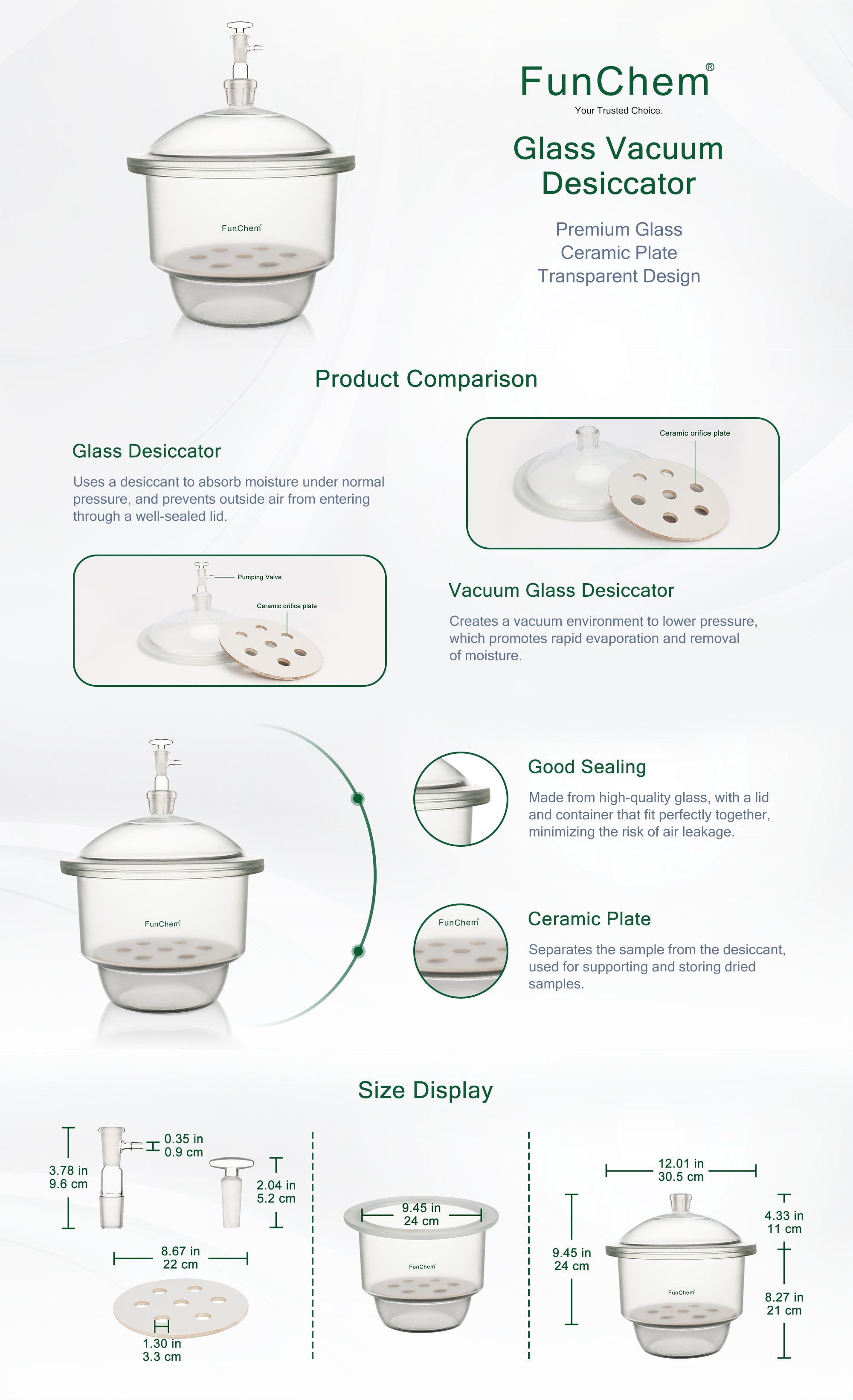 Glass Lab Vacuum Desiccator