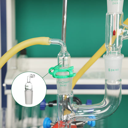 Glass Bent Inlet Hose Adapter, Male Glass Joint