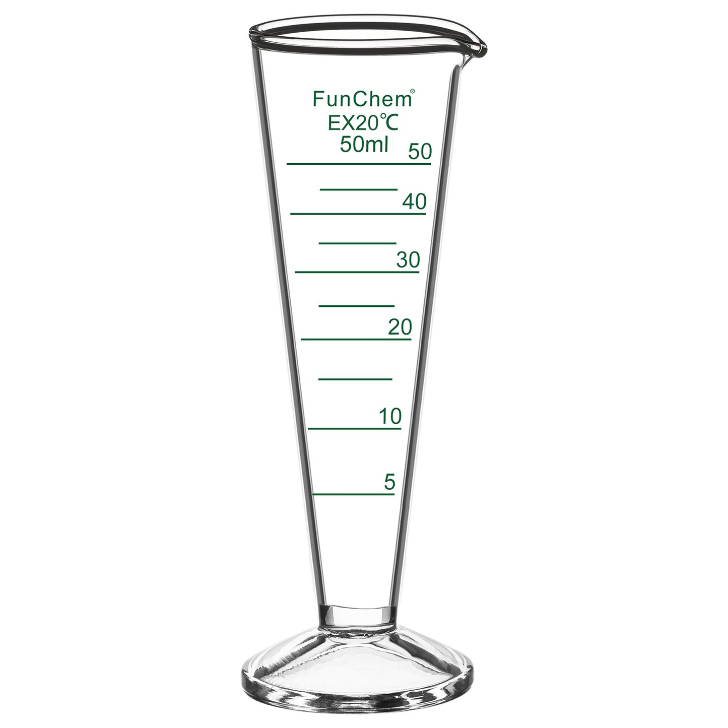 Conical Graduated Cylinder with Wide Mouth, 10-50 ml