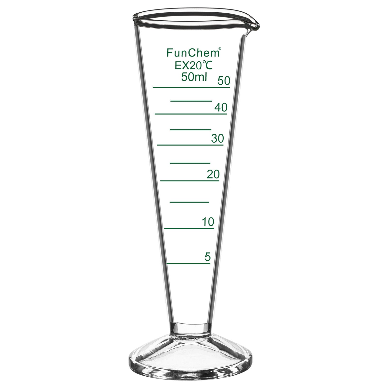 Conical Graduated Cylinder with Wide Mouth, 10-50 ml