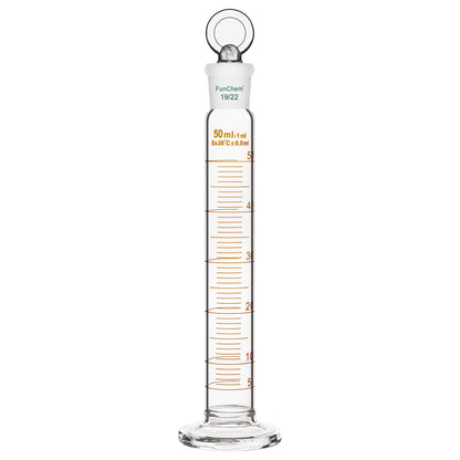 Measuring Cylinder with Glass Stopper, 25-100 ml