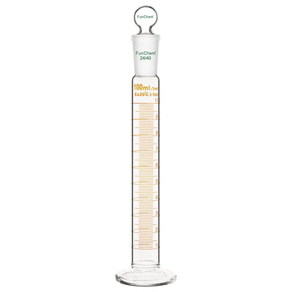 Measuring Cylinder with Glass Stopper, 25-100 ml