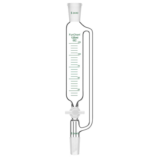 Pressure Equalizing Dropping Funnel, 24/40 Standard Joints, 50-250 ml