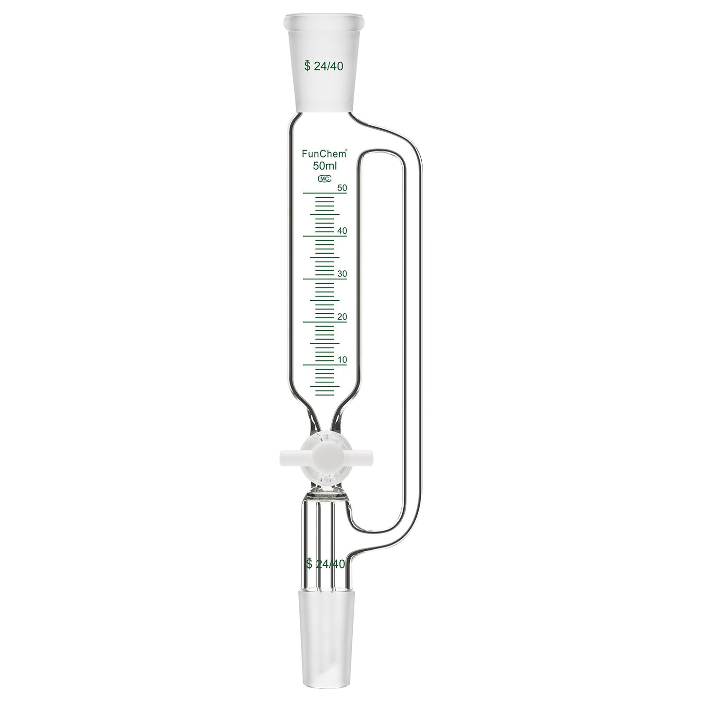 Pressure Equalizing Dropping Funnel, 24/40 Standard Joints, 50-250 ml
